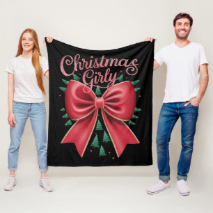 Manta Polar Lazo de árbol de Navidad estética femenina vacacio