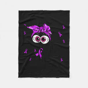 Manta Polar Lazo morado divertido gato conciencia del alzheime