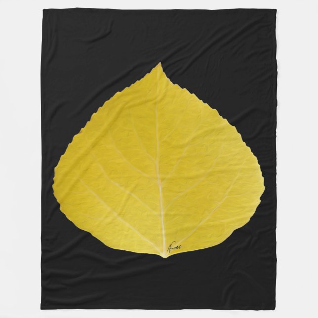 Manta Polar Leaf amarillo #5 (Anverso)