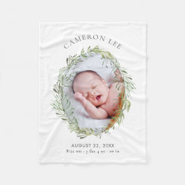 Manta Polar Leafy Meadow Stats Baby Blanket