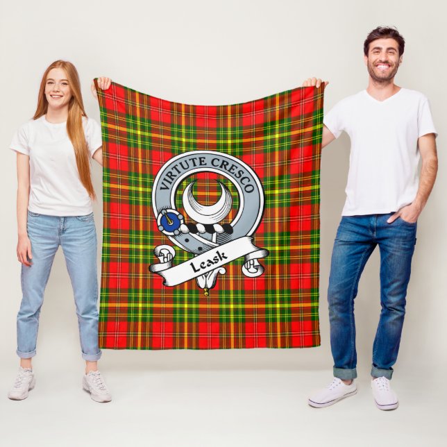 Manta Polar Leask Clan Badge Tartan Plaid (In situ)