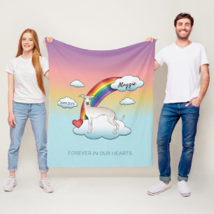 Manta Polar Lebrel italiano crema perro lindo arcoíris memoria