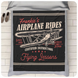 Manta Polar Lecciones de vuelo retro para aviones personalizad
