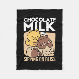 Manta Polar Leche de Chocolate Sorbiendo Felicidad – Comida pa