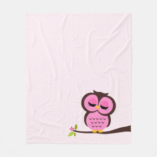 Manta Polar Lechuza Rosa Cuta