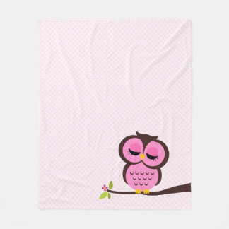 Manta Polar Lechuza Rosa Cuta