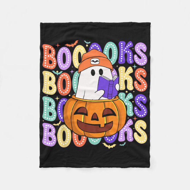 Manta Polar Leer bibliotecario de Halloween del profesor fanta (Anverso)