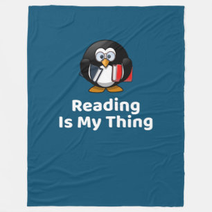 Manta Polar Leer es mi cosa, la lectura divertida del pingüino