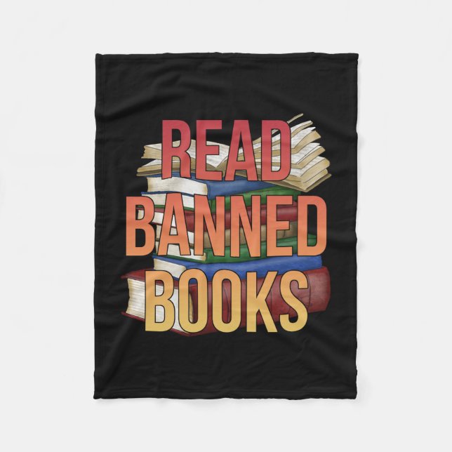Manta Polar Leer libros prohibidos Lector de libros biblioteca (Anverso)