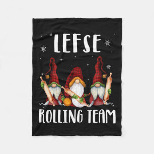 Manta Polar Lefse Rolling Team Gnomes Navidades Xmas Plaid Kid