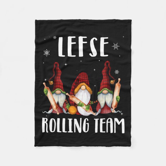 Manta Polar Lefse Rolling Team Gnomes Navidades Xmas Plaid Kid (Anverso)