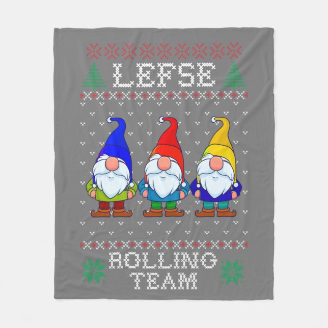 Manta Polar Lefse Rolling Team, Navidades Baking Tomte Gnome (Anverso)