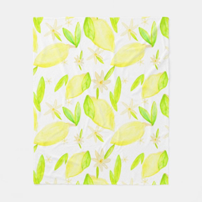 Manta Polar Lemon Lovely Botanical Fleece Blanket (Anverso)