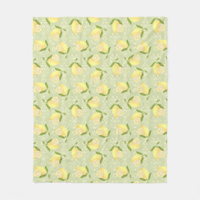 Manta Polar Lemon Motif Love Green (Anverso)