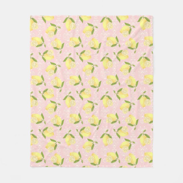 Manta Polar Lemon Motif Love Peach (Anverso)