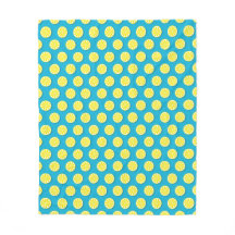 Lemon Slice Pattern Blue Fleece Blanc