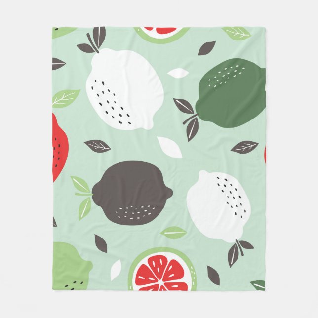 Manta Polar Lemons Citrus Fruits Vintage (Anverso)