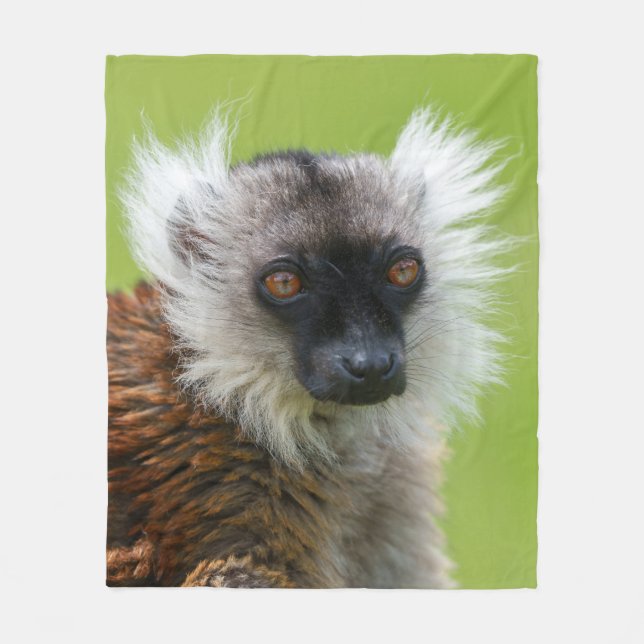 Manta Polar Lemur negro femenino en detalle (Anverso)