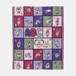Manta Polar Lengua de Rótulo ABC love ASL Mom Love