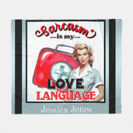 Manta Polar Lenguaje de amor para enfermera pequeña Pinup_