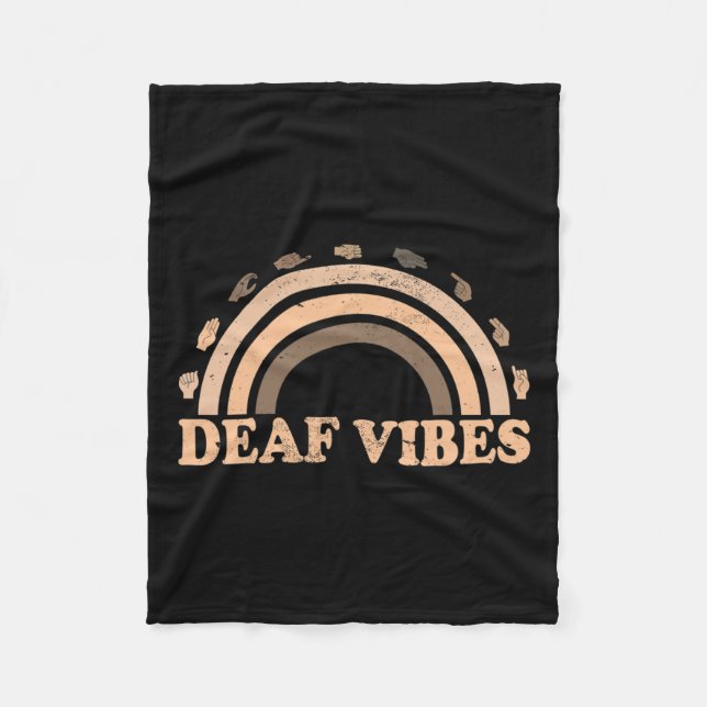 Manta Polar Lenguaje De Rótulo Asl Gesture Deaf Vibes Awarenes (Anverso)