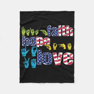 Manta Polar Lenguaje de señas americano Asl 4 de julio Fe Espe