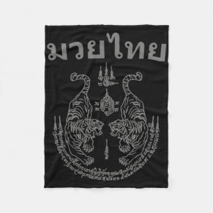 Manta Polar Lenguaje Muay Thai Arte Sak Yant Tatuaje Tigre Gem