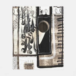 Manta Polar Lenguaje urbano negro y blanco