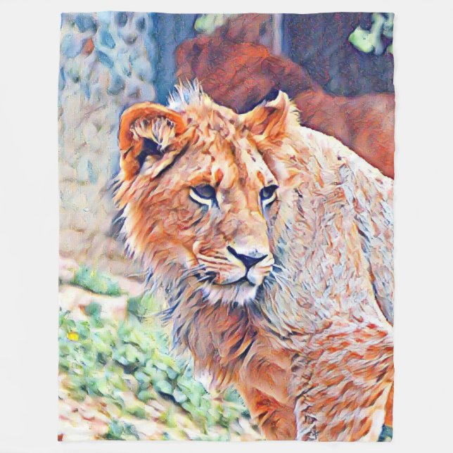 Manta Polar león acuarell (Anverso)