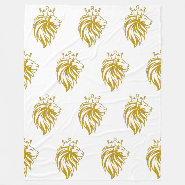 Manta Polar León con corona - Estilo de oro 2 (Anverso)