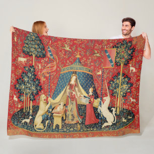 Manta Polar León de DAMA Y UNICORN, Flores de Fantasía, Animal