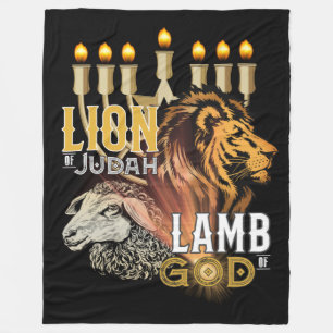 Manta Polar León De Judá Cordero De Dios Fleece Blanket