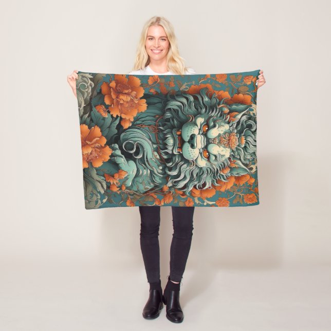 Manta Polar León de la Gripe de la Sabiduría Fleece Blanket (In situ)