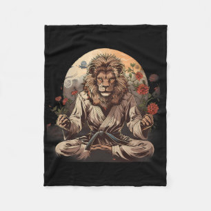 Manta Polar León de Taekwondo Floral Mma Kickboxing Jiu-jitsu