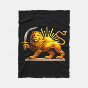 Manta Polar león persa, bandera iraní, emblema de león y sol