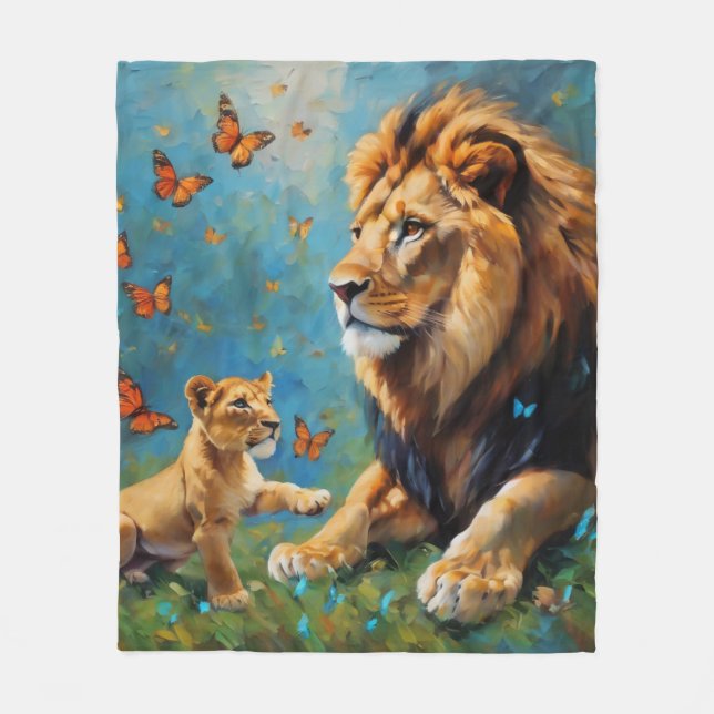 Manta Polar León Y Cubo (Anverso)