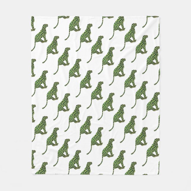 Manta Polar Leopard Black and Green Silhouette (Anverso)