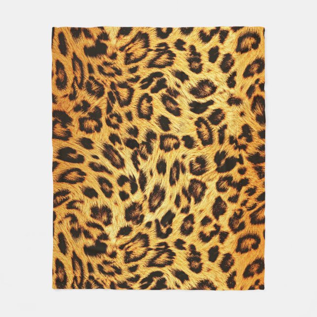 Manta Polar Leopard de moda: Patrón de diseño de piel. (Anverso)