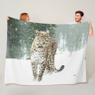 MANTA POLAR LEOPARD DE NIEVE PERSA