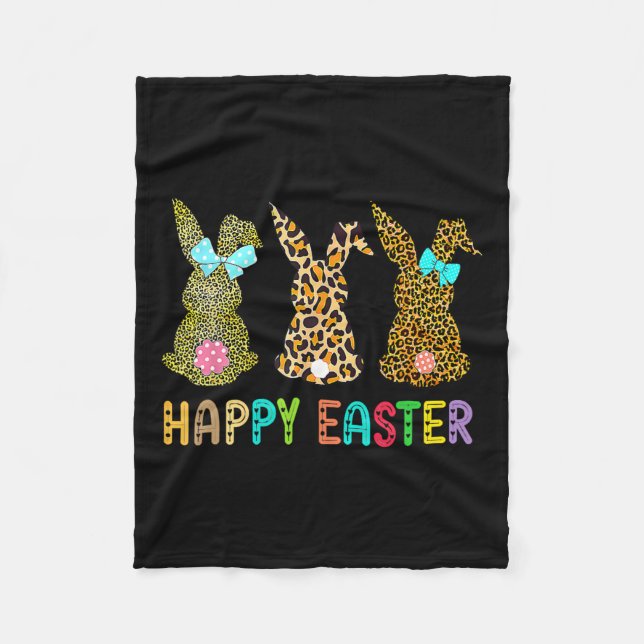 Manta Polar Leopard Easter Bunny Rabbit Trio Cute Easter Day (Anverso)