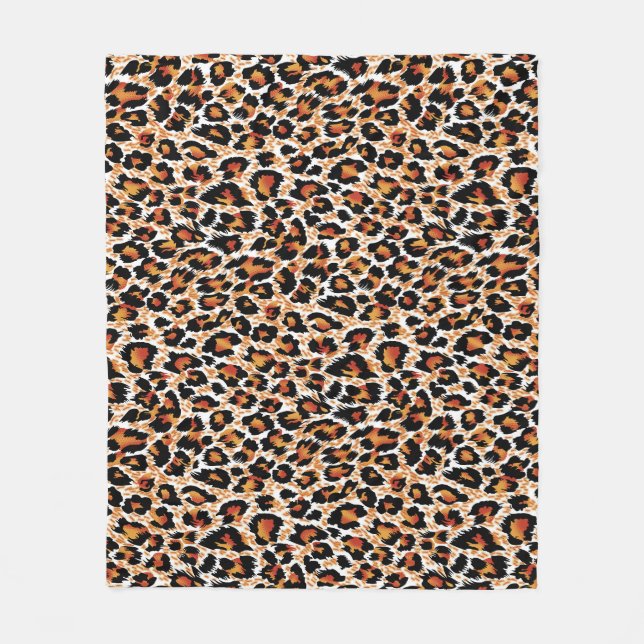 Manta Polar Leopard Geometrical: Ilustracion con patrones (Anverso)