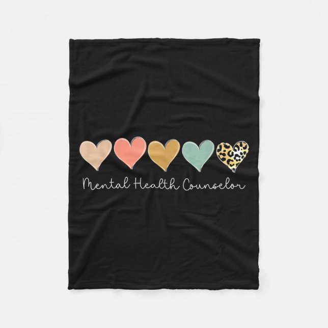 Manta Polar Leopard Hearts Valentine's Day For Mental Health C (Anverso)