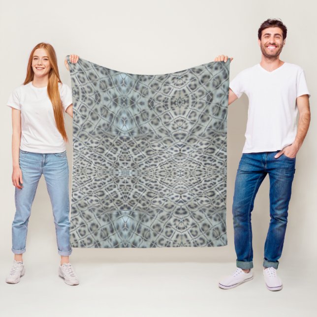Manta Polar Leopard Print Graphic Art Fleece Blanket (In situ)