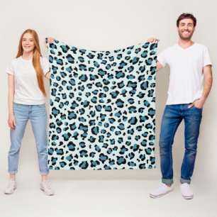 Manta Polar Leopard Print, Leopard Spots, Blue Leopard