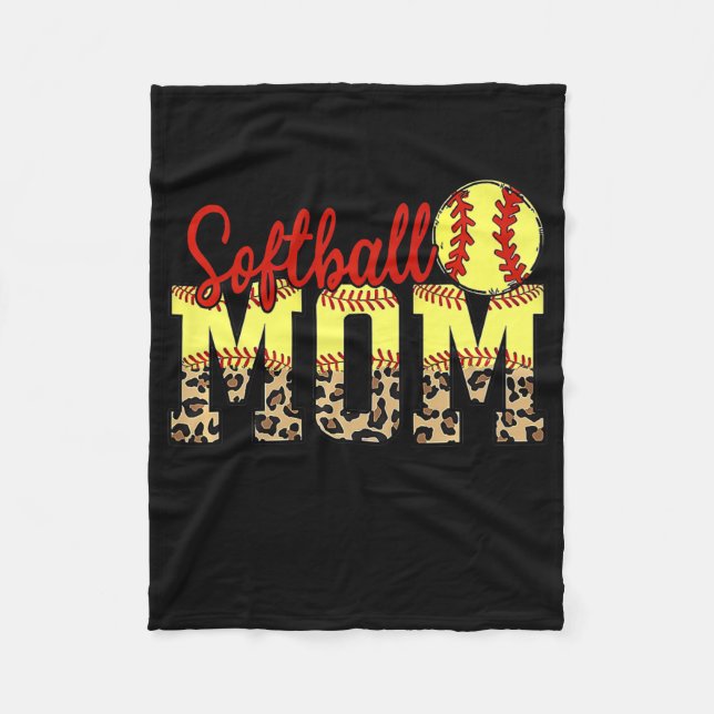 Manta Polar Leopard Softball Mom Game Day Mother's Day 2022 (Anverso)