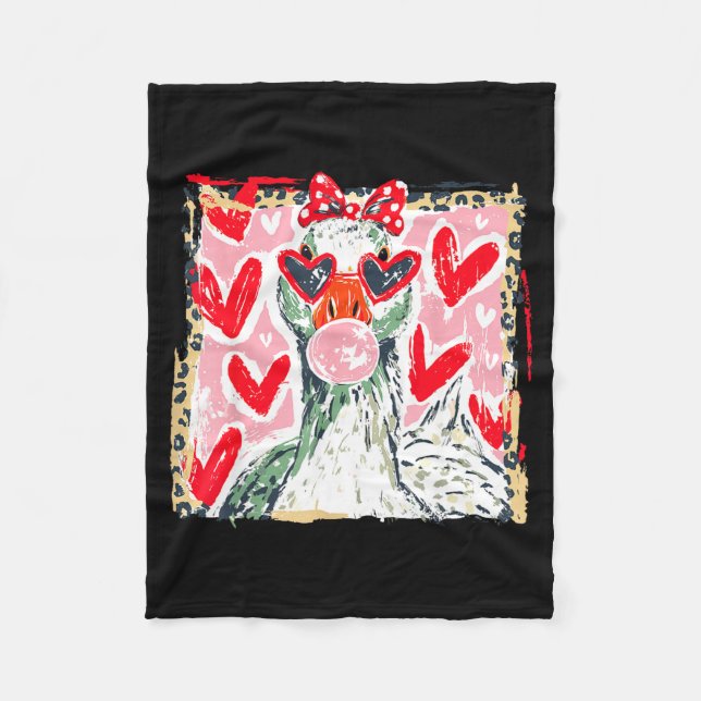 Manta Polar Leopard Valentine's Day Goose Cute Animal Couple M (Anverso)