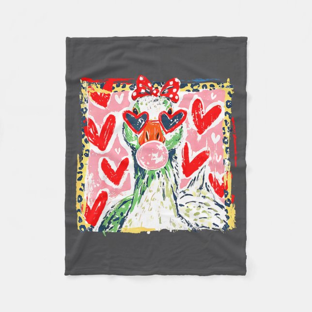 Manta Polar Leopard Valentine's Day Goose Funny Cute Goose Hun (Anverso)