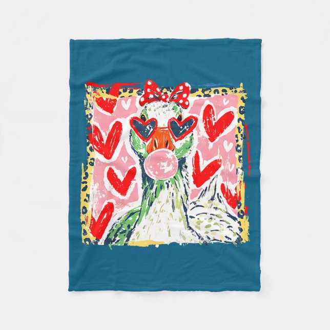 Manta Polar Leopard Valentine's Day Goose Funny Cute Goose Hun (Anverso)