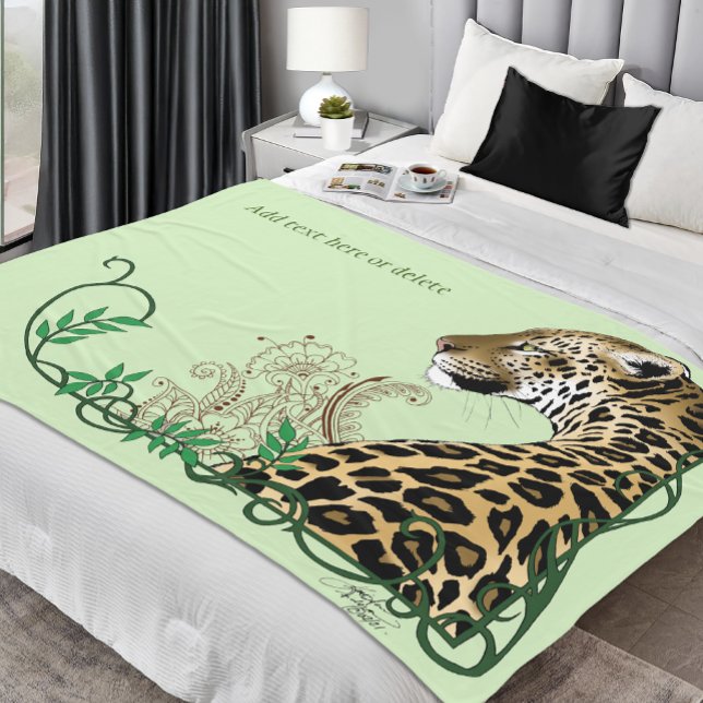 Manta Polar Leopard Wild Cat Green HEnna (Subido por el creador)