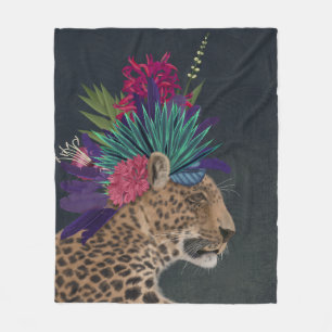 Manta Polar Leopardo con cabeza tropical